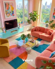 Küre Orta Sehpa - Pleks Mermer - Kare - Şeffaf Cam