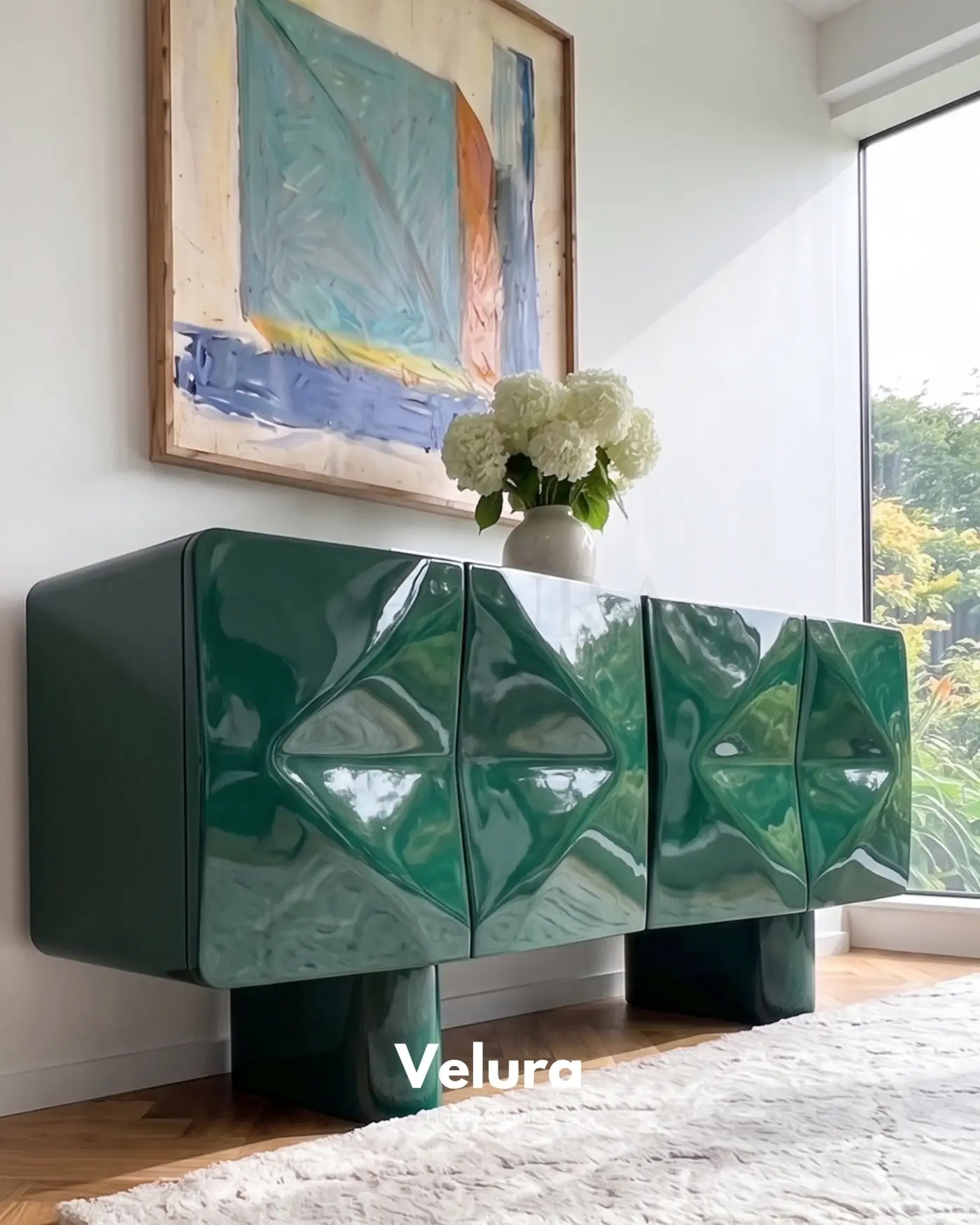 Lura yeşil modern MDF konsol