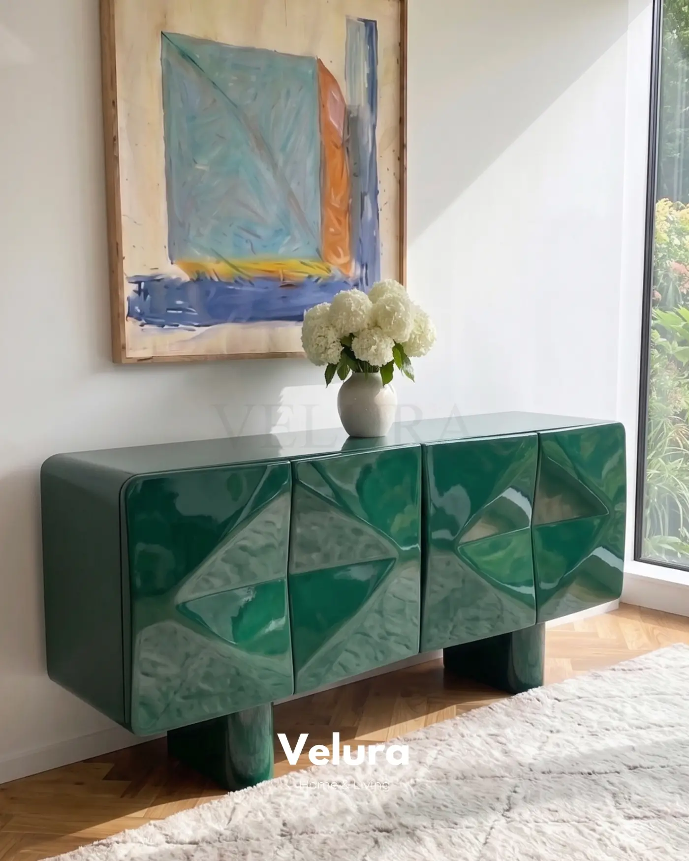 Lura yeşil modern MDF konsol
