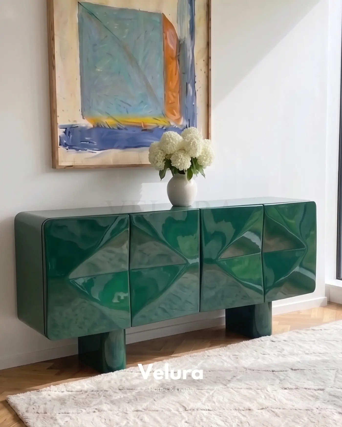 Lura yeşil modern MDF konsol
