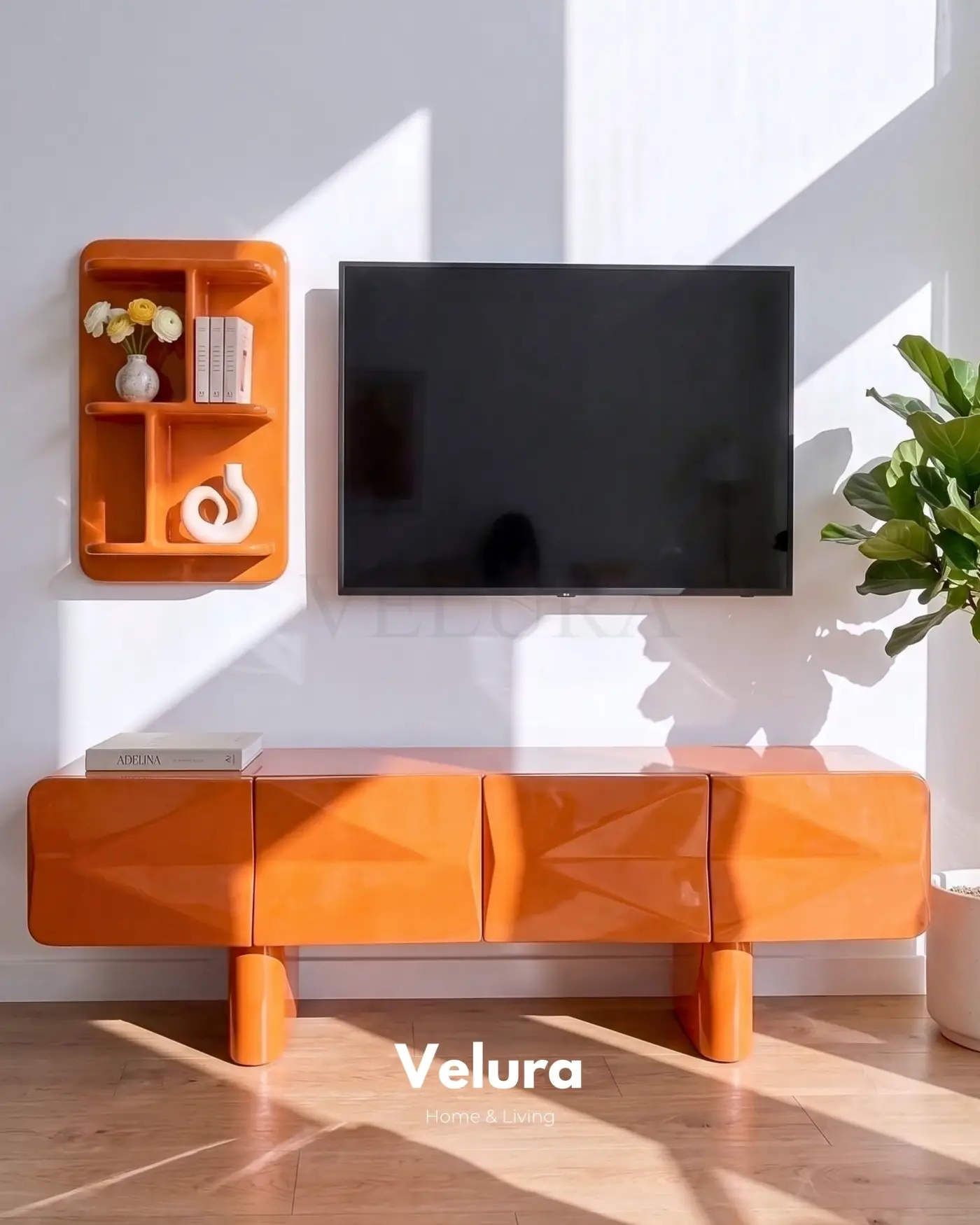Turuncu Lura modern MDF TV ünitesi