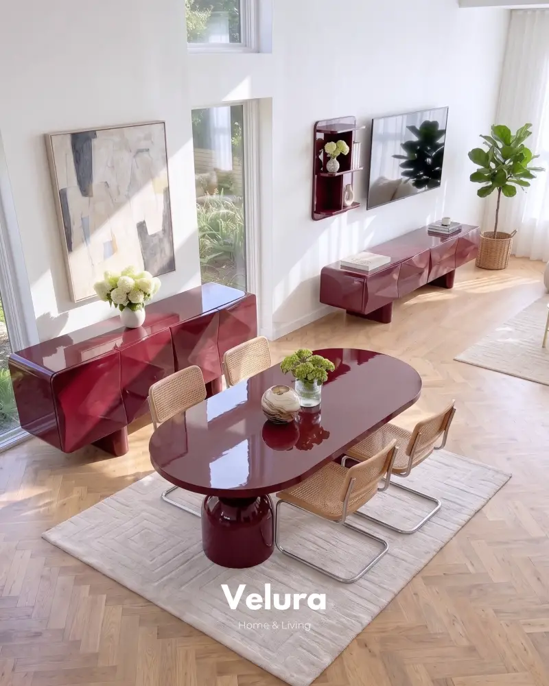 Lura Yemek Takımı - Bordo