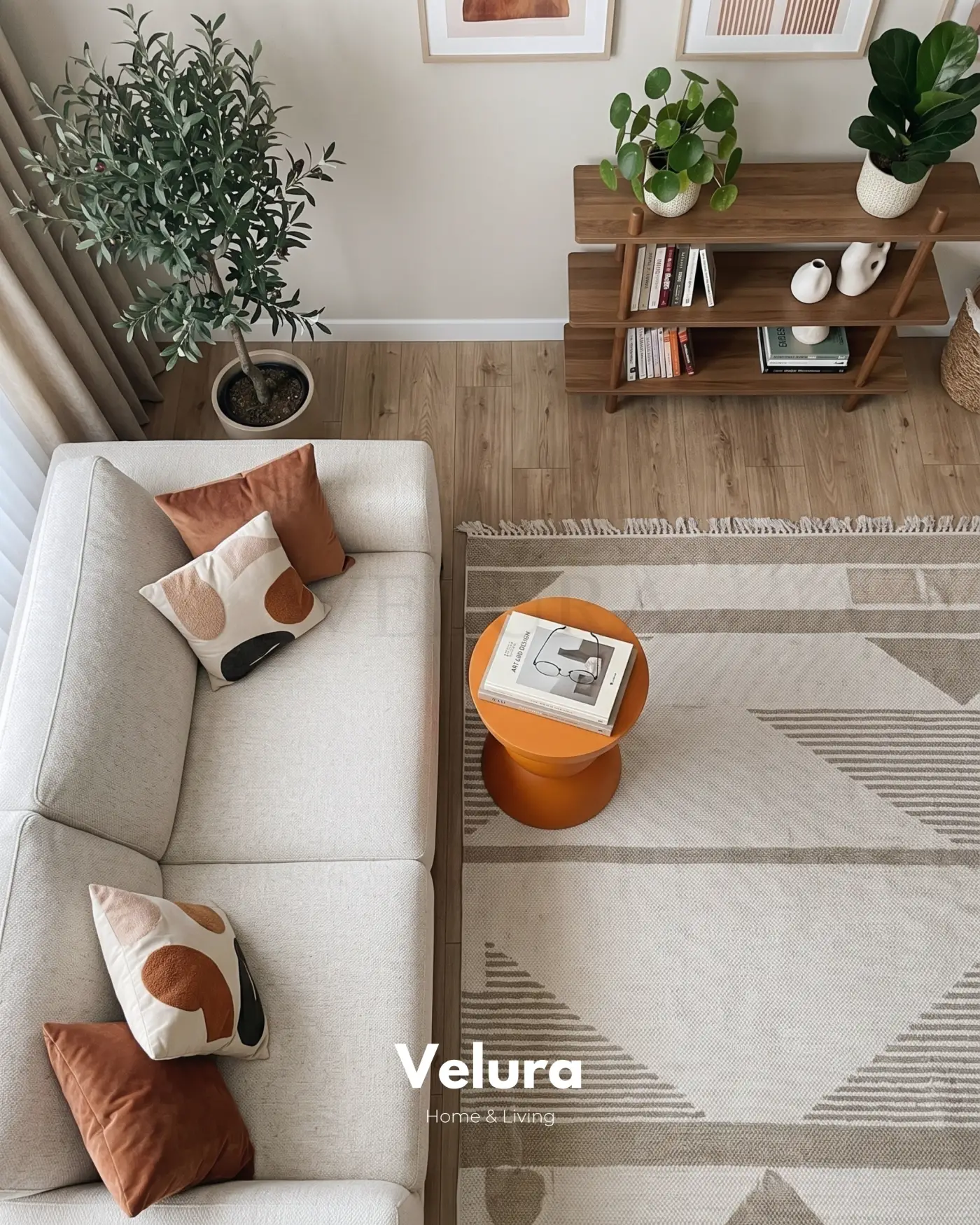 Maco Yan Sehpa turuncu ahşap modern yan sehpa 30x30x60