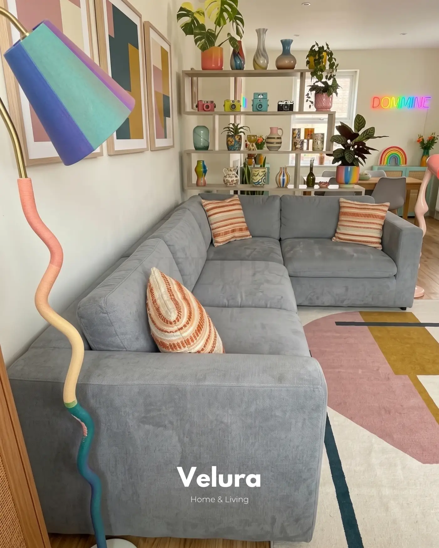 Velura Home Nord Su Yeşili bazalı geniş köşe koltuk