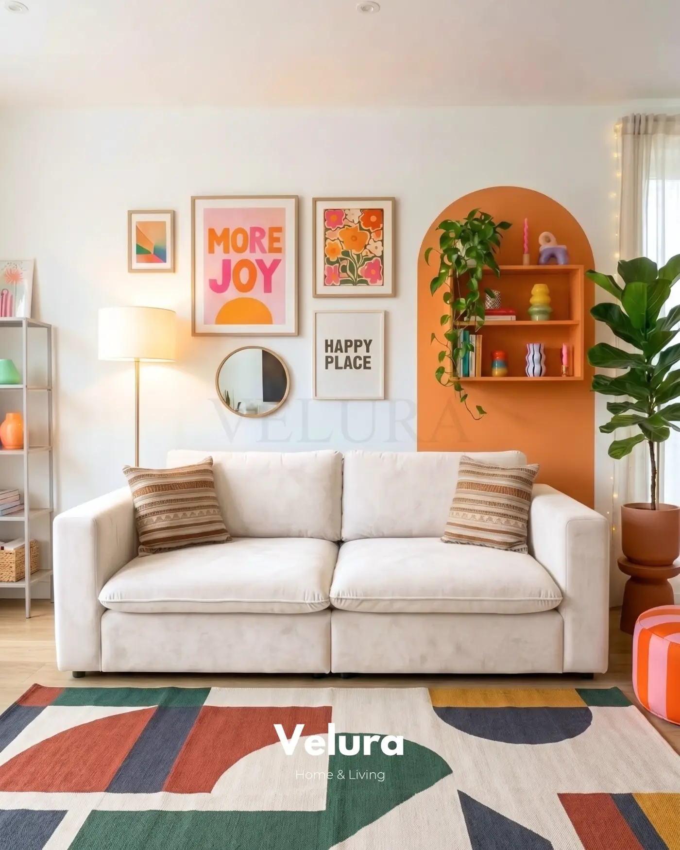 Velura Home Nord Beyaz iki modüllü modern kanepe