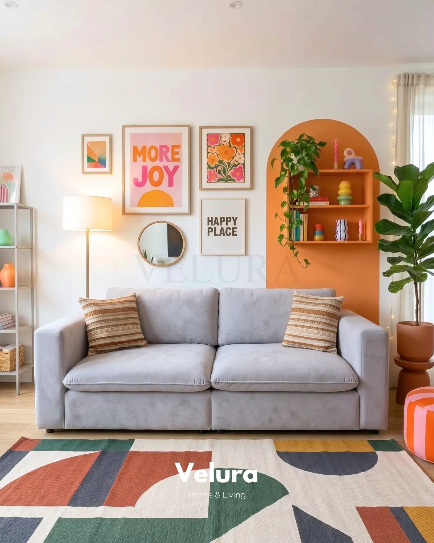 Velura Home Nord iki modüllü gri kanepe modeli
