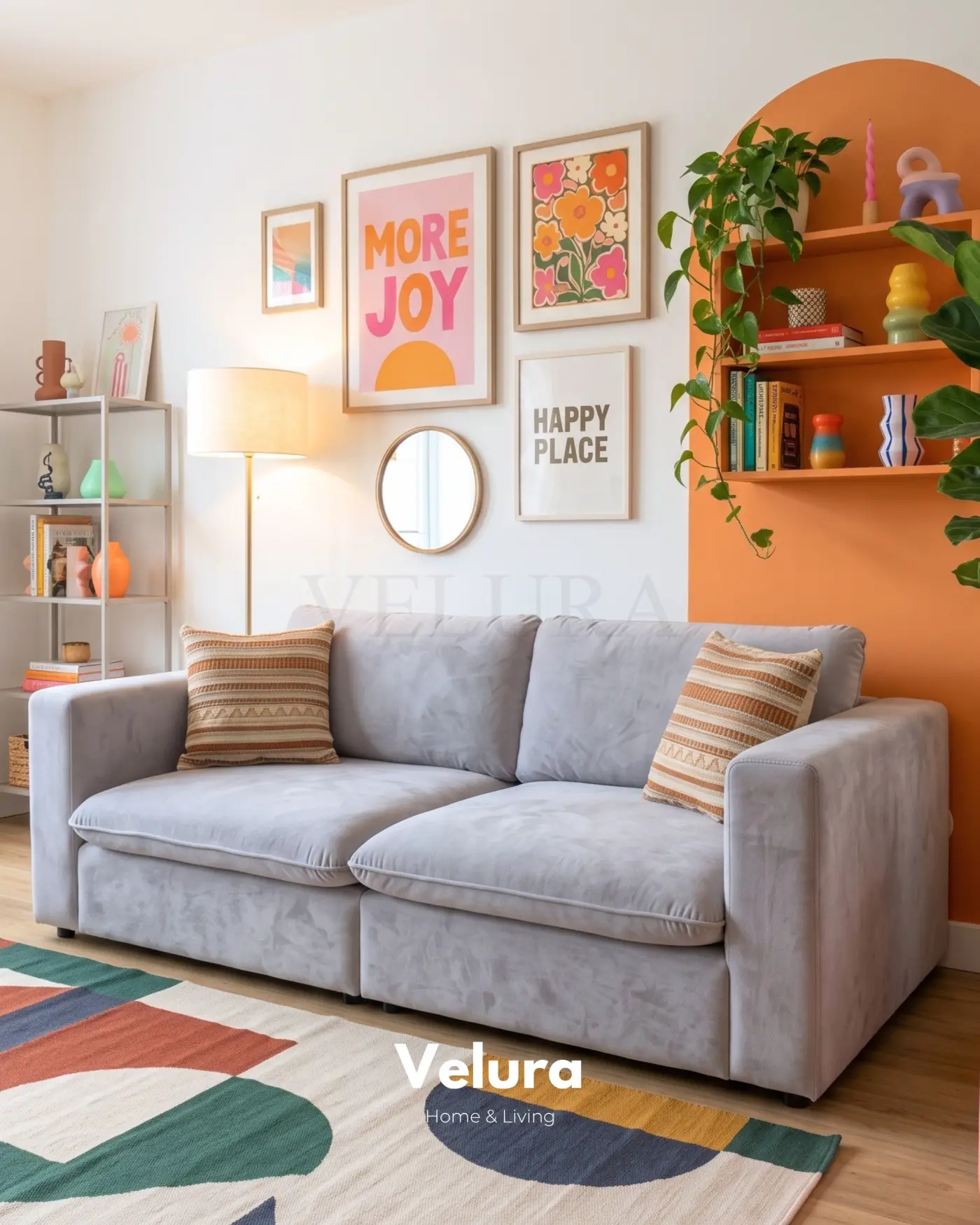 Velura Home Nord iki modüllü gri kanepe modeli