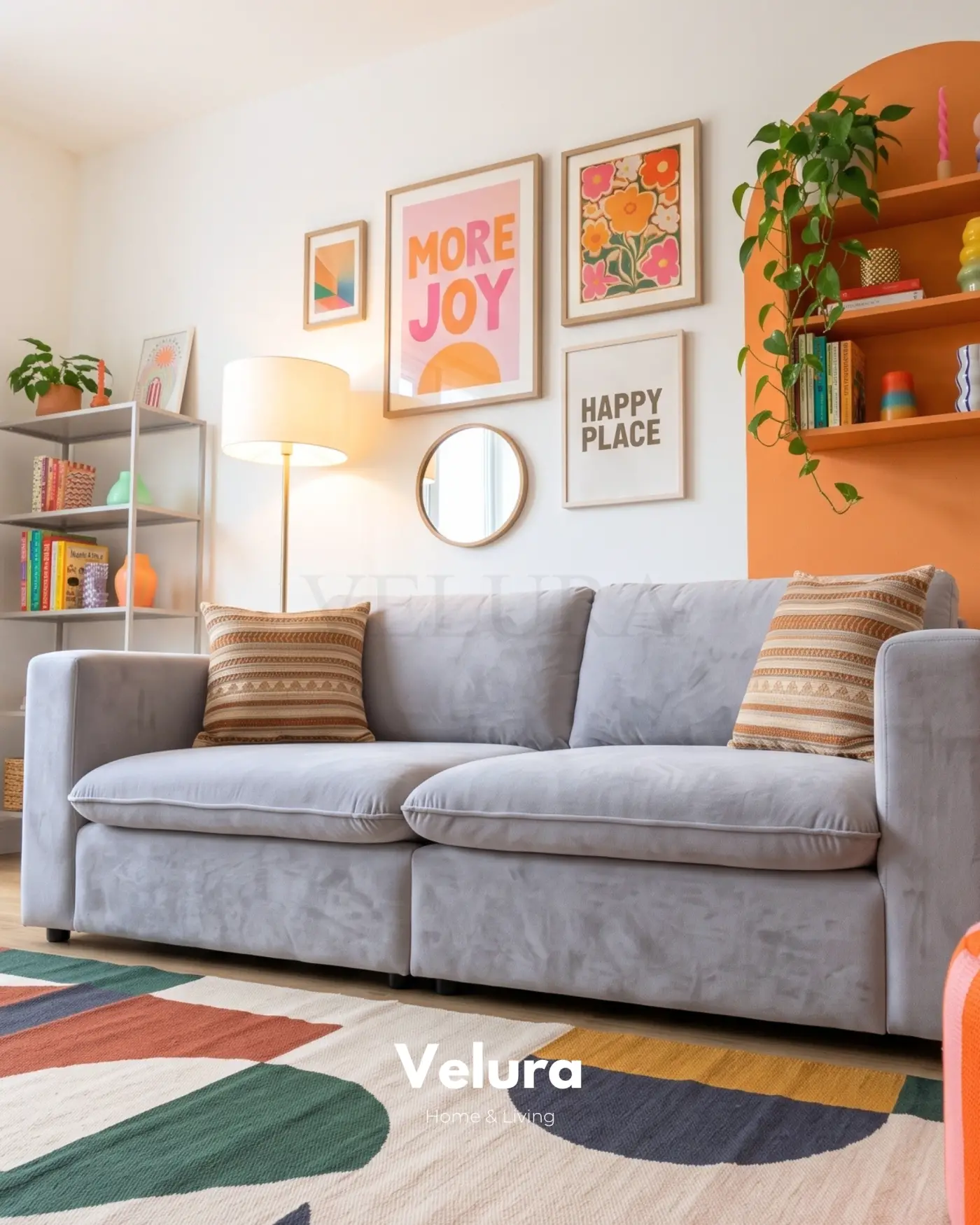 Velura Home Nord iki modüllü gri kanepe modeli