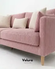Pamela Köşe Ribera Fitil Kumaş - Pudra Pembe