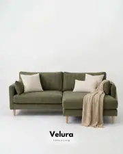 Pamela Köşe Ribera Fitil Kumaş - Yosun Yeşili