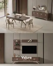 Nova Yemek Takımı - Koyu Ceviz