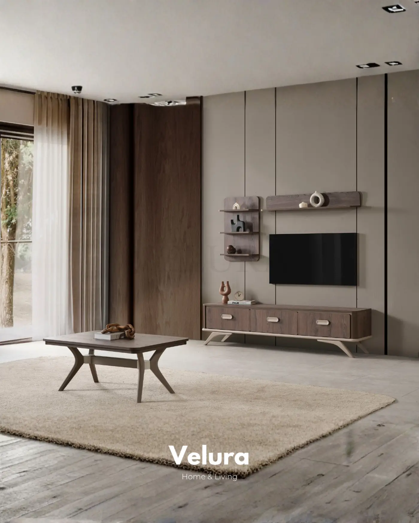 Nova Yemek Takımı Koyu Ceviz gold detaylı modern yemek odası takımı