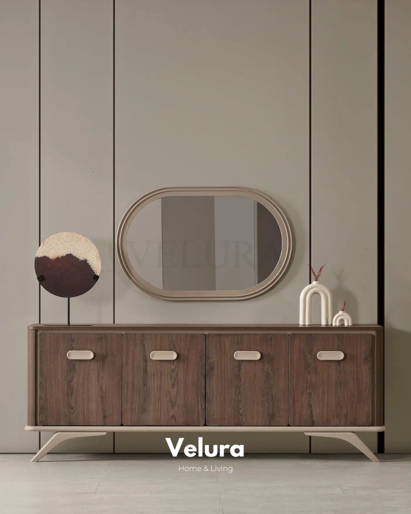 Nova Yemek Takımı Koyu Ceviz gold detaylı modern yemek odası takımı