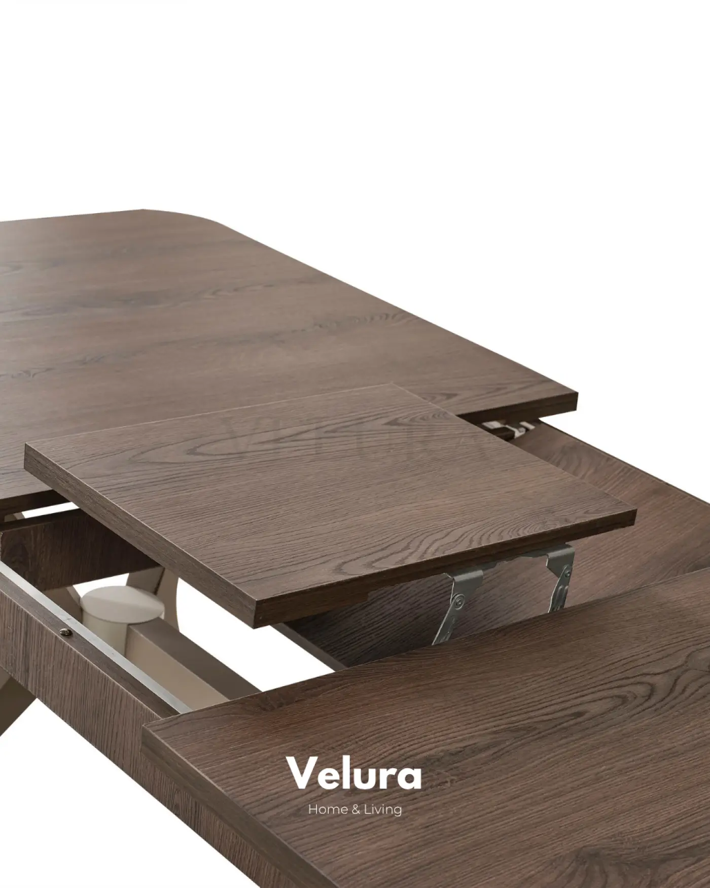 Nova Yemek Takımı Koyu Ceviz gold detaylı modern yemek odası takımı