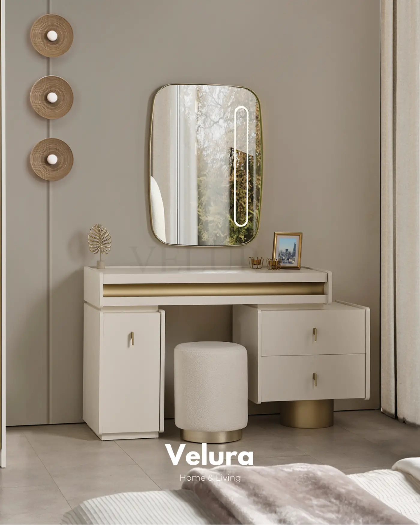 krem modern Bern şifonyer 3 çekmeceli 1 kapaklı 140x45x82 ölçü