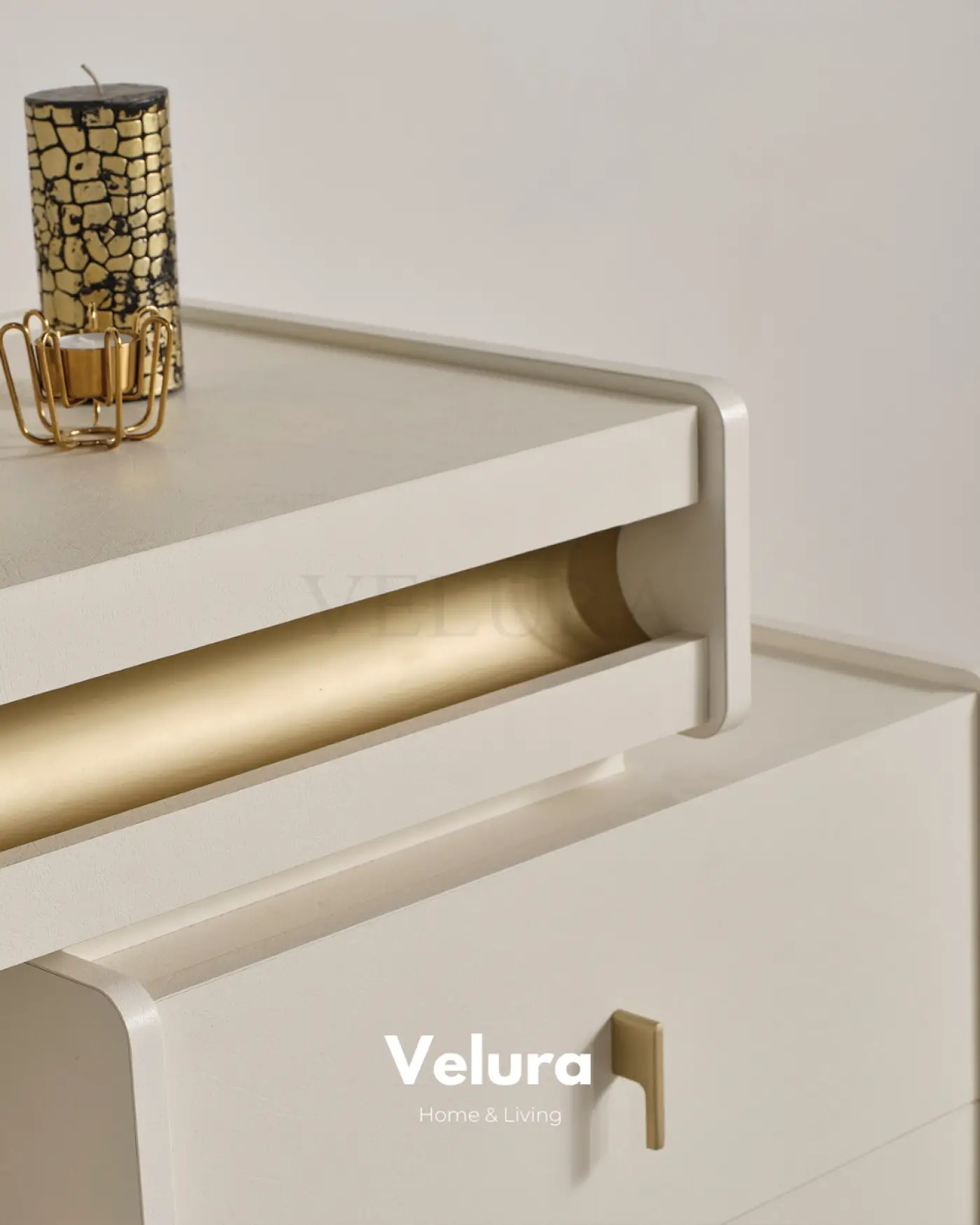 krem modern Bern şifonyer 3 çekmeceli 1 kapaklı 140x45x82 ölçü