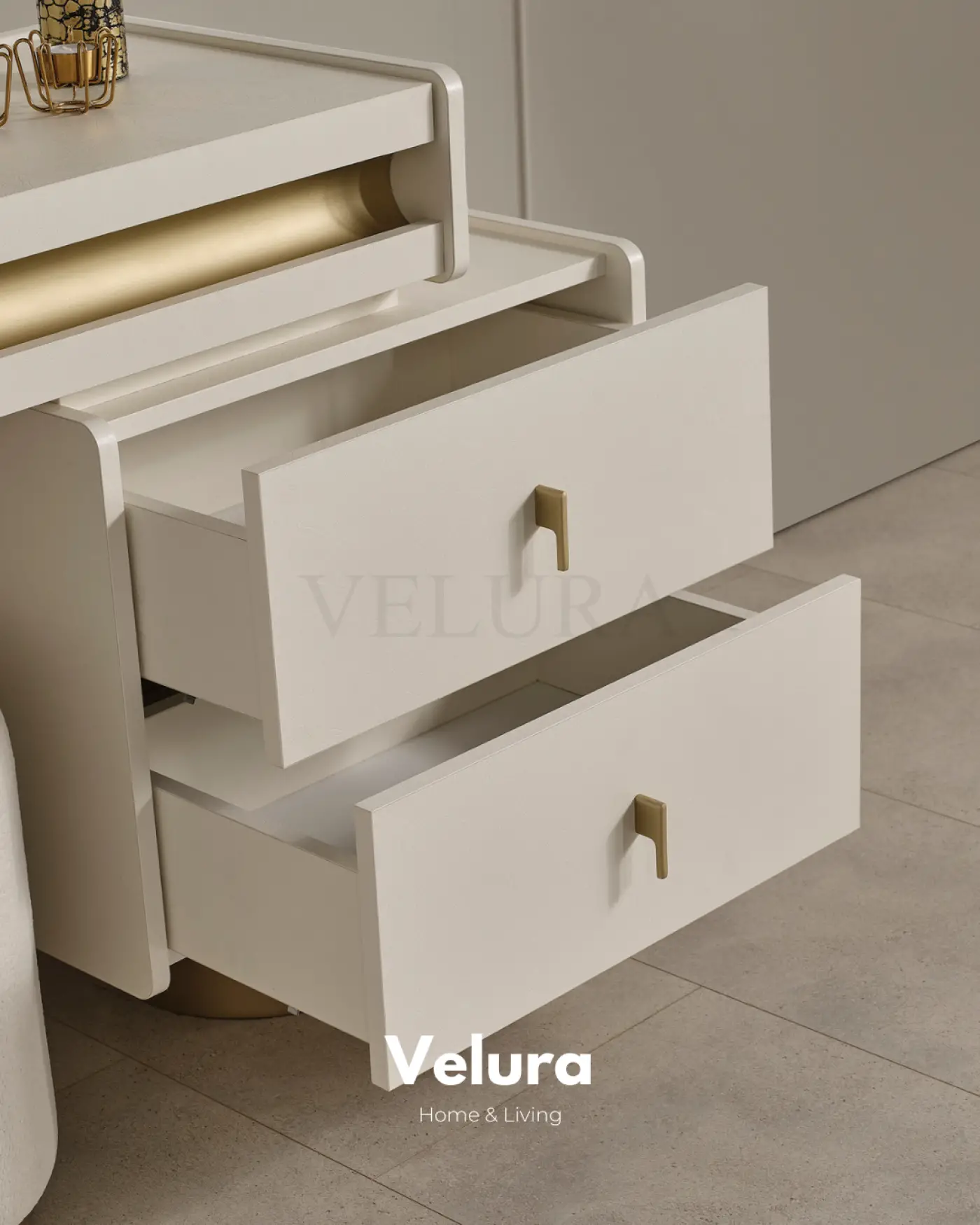 krem modern Bern şifonyer 3 çekmeceli 1 kapaklı 140x45x82 ölçü