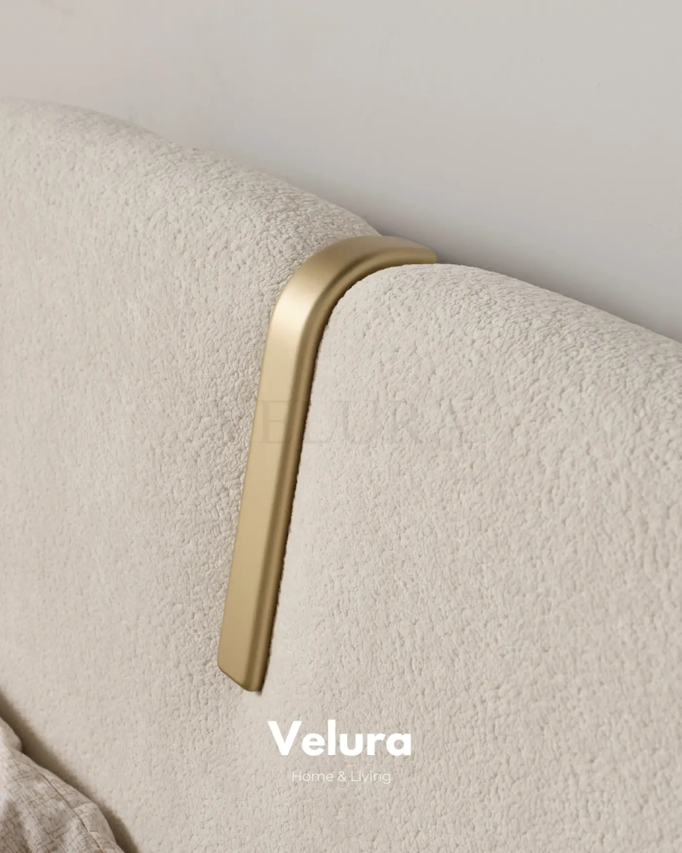 Velura Home Bern karyola krem renk modern yatak odası mobilyası