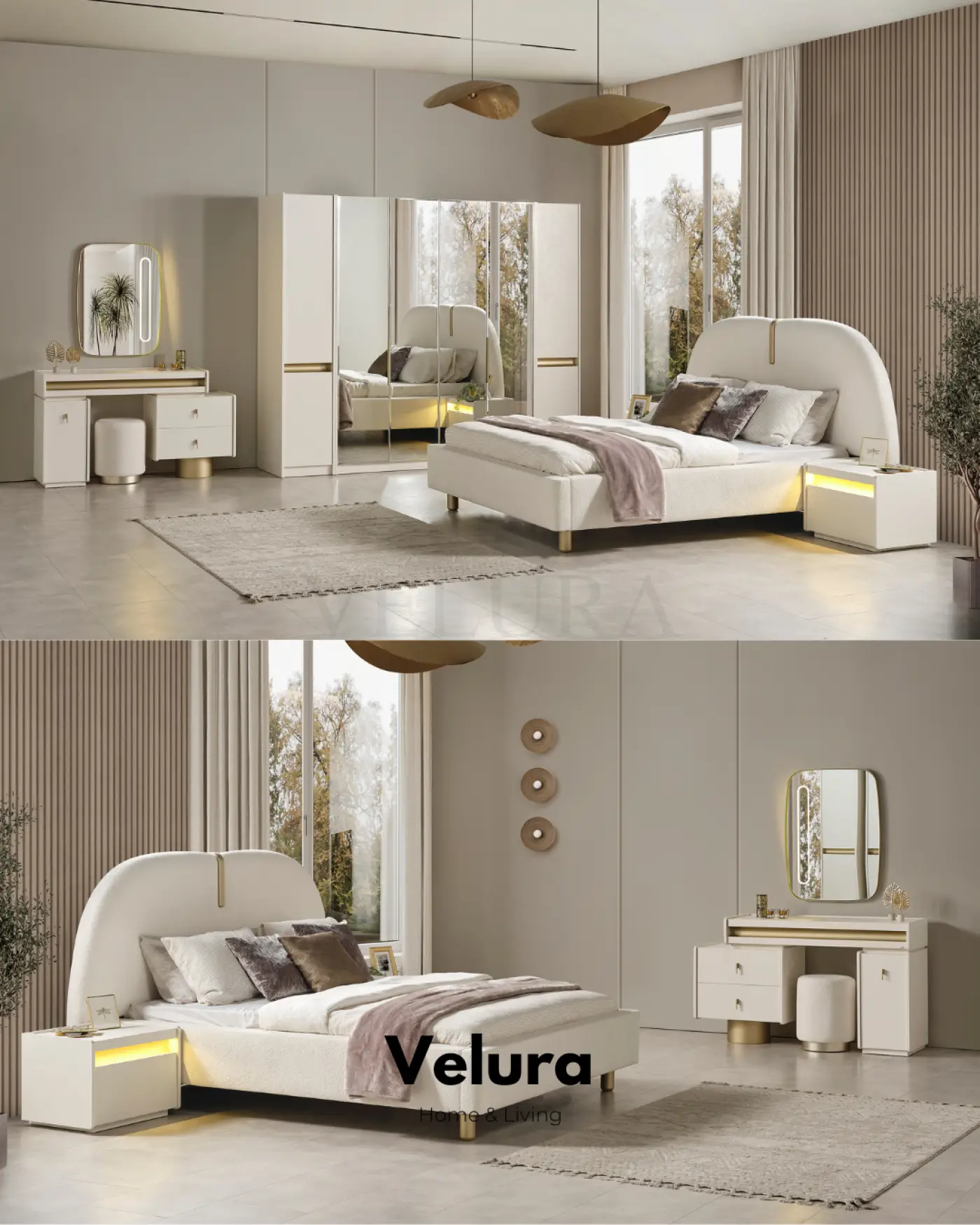 krem modern Bern şifonyer 3 çekmeceli 1 kapaklı 140x45x82 ölçü