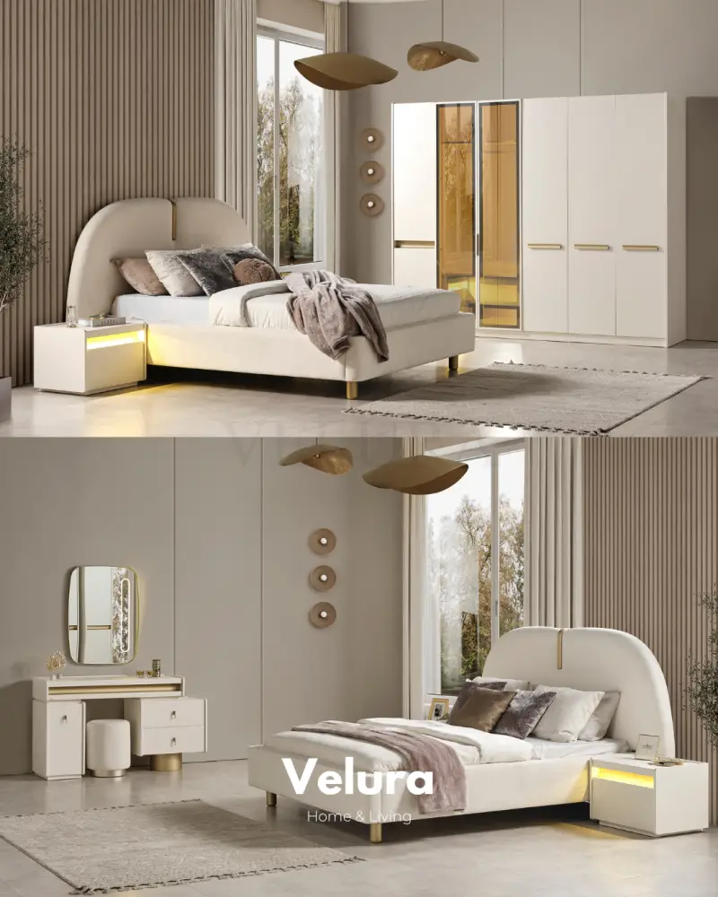 Bern Yatak Odası Takımı -  6 Kapaklı Dolap (Reflektif)