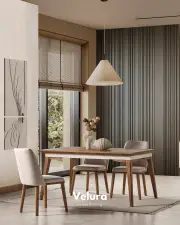 Kolezyum Yemek Masası - Krem ve Naturel