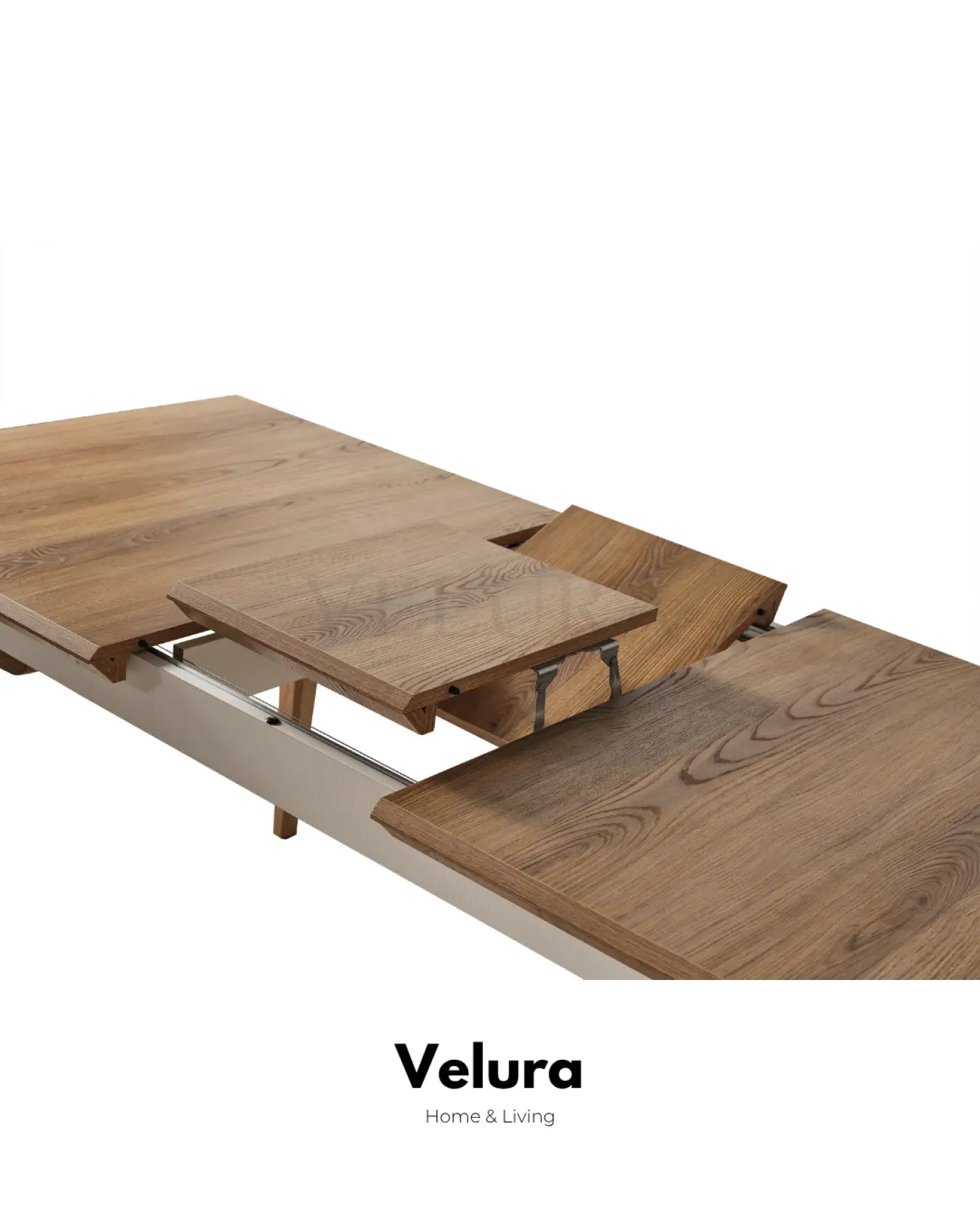 Kolezyum Yemek Masası Krem ve Naturel açılabilir modern yemek masası
