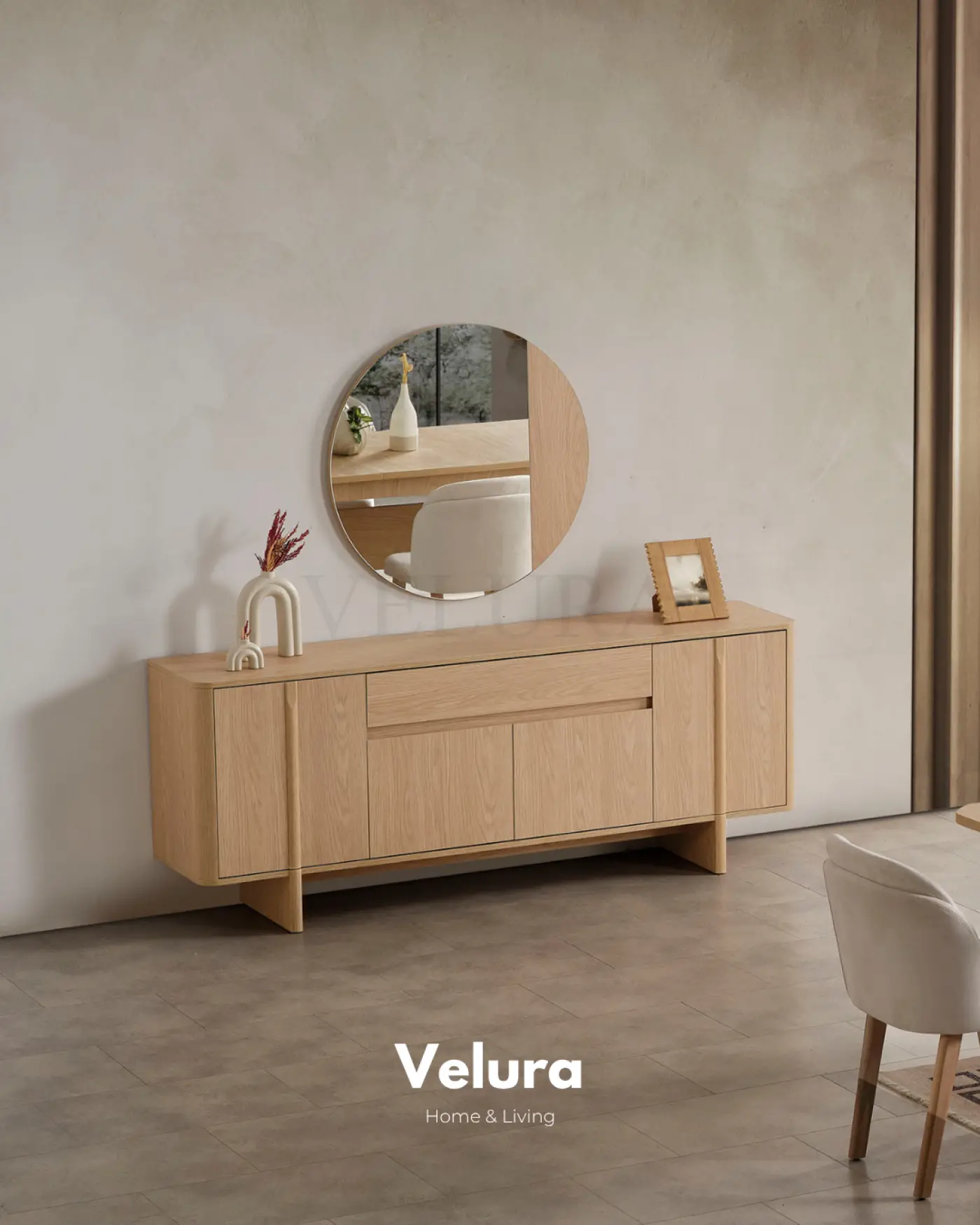 Eylül Konsol Naturel Meşe modern yemek odası konsolu