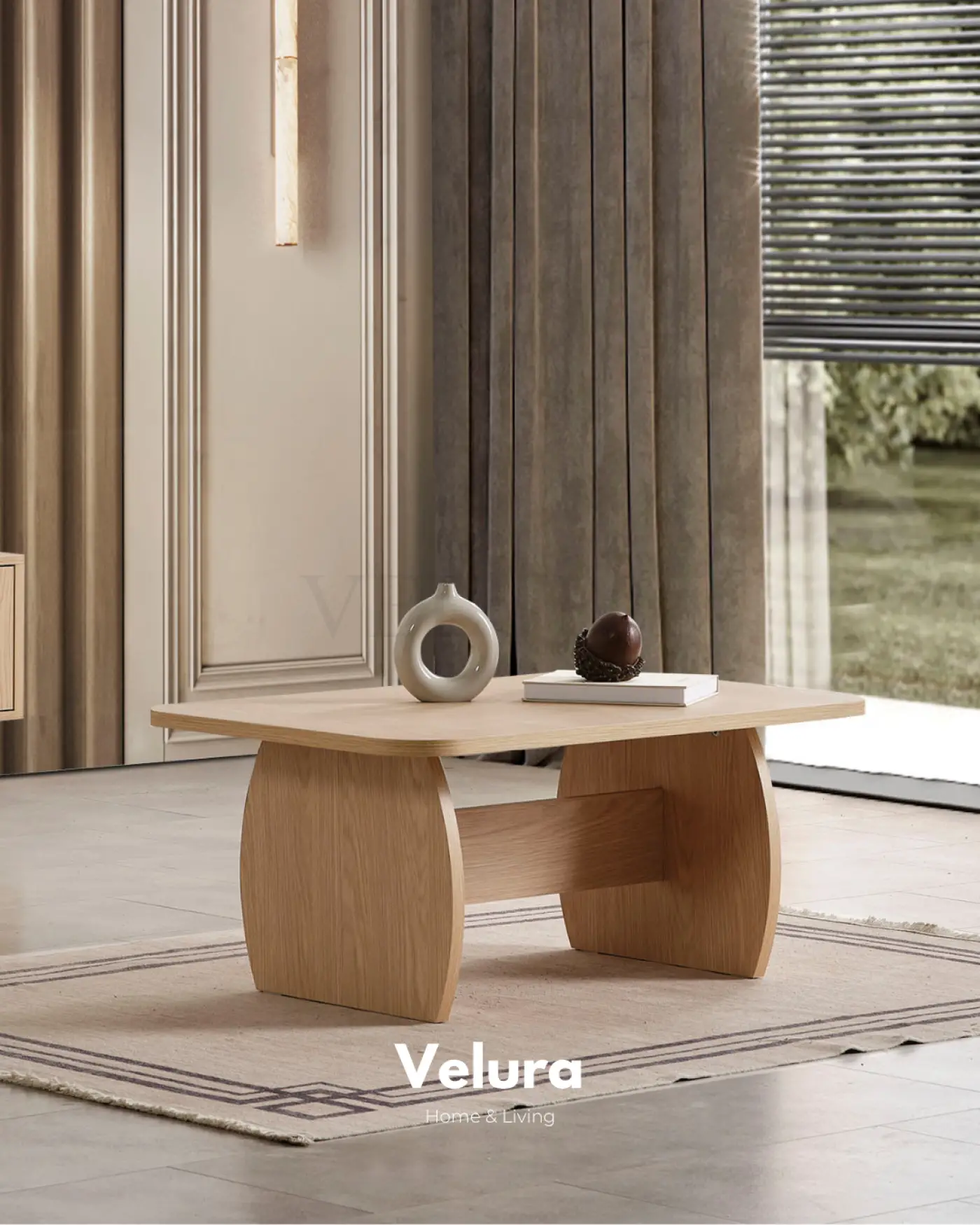 Eylül Orta Sehpa Naturel Meşe modern salon sehpası