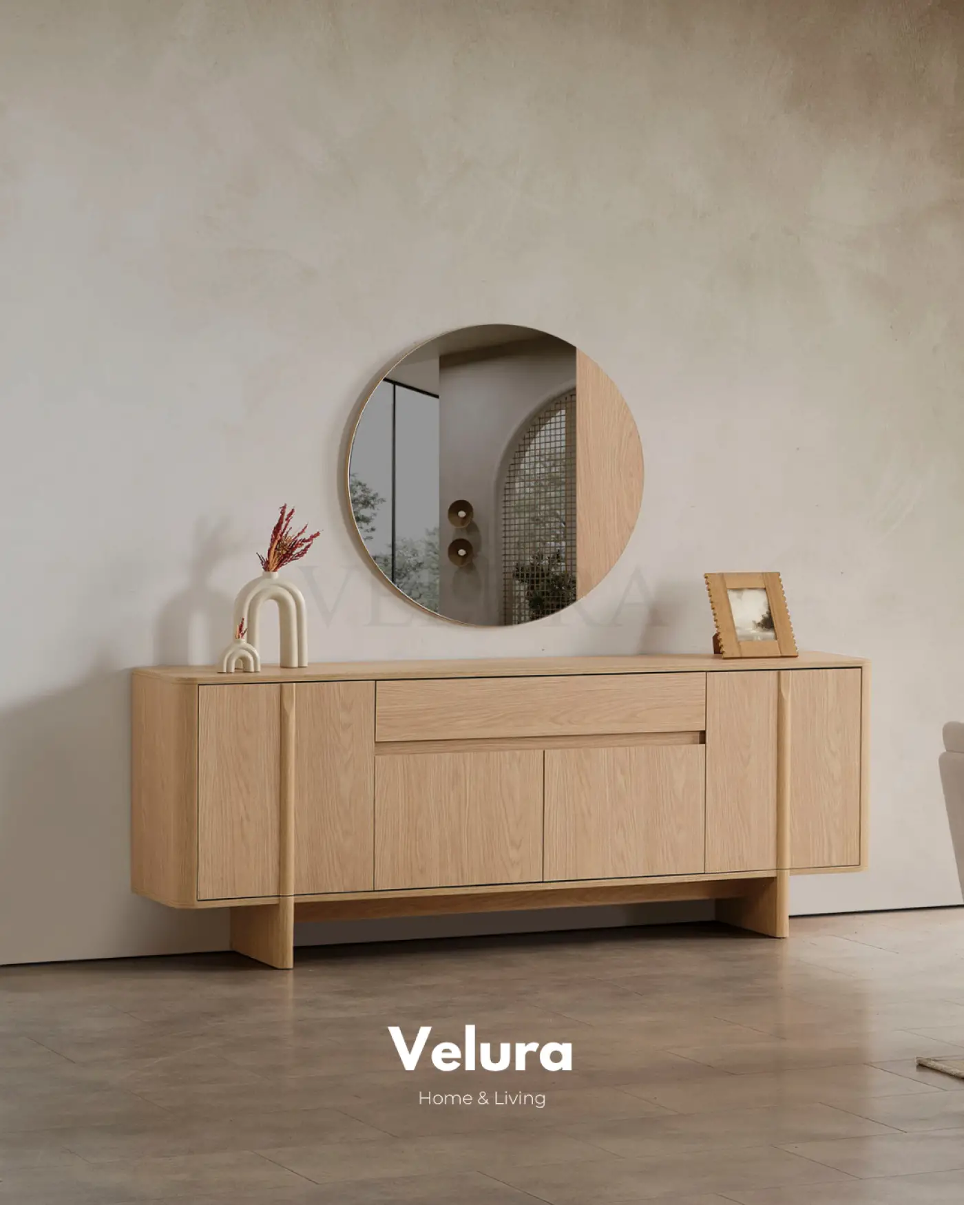 Eylül Konsol Naturel Meşe modern yemek odası konsolu
