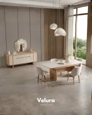 Eylül Yemek Masası - Naturel Meşe ve Krem