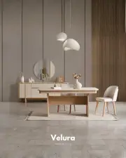 Eylül Yemek Masası - Naturel Meşe ve Krem