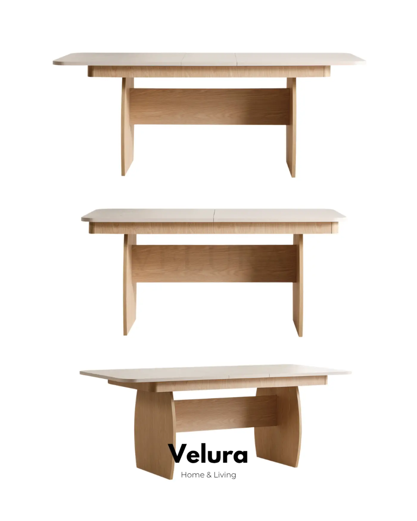 Eylül Yemek Masası Naturel Meşe ve Krem açılabilir modern yemek masası