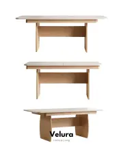 Eylül Yemek Masası - Naturel Meşe ve Krem