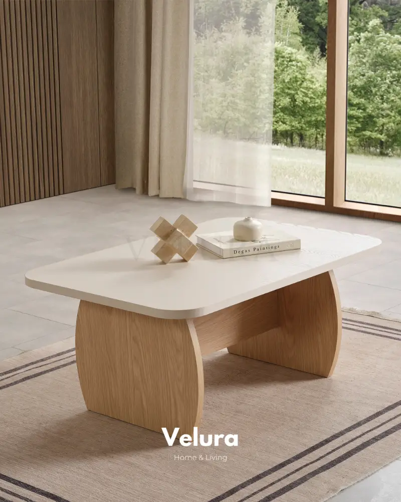 Eylül Orta Sehpa - Naturel Meşe ve Krem