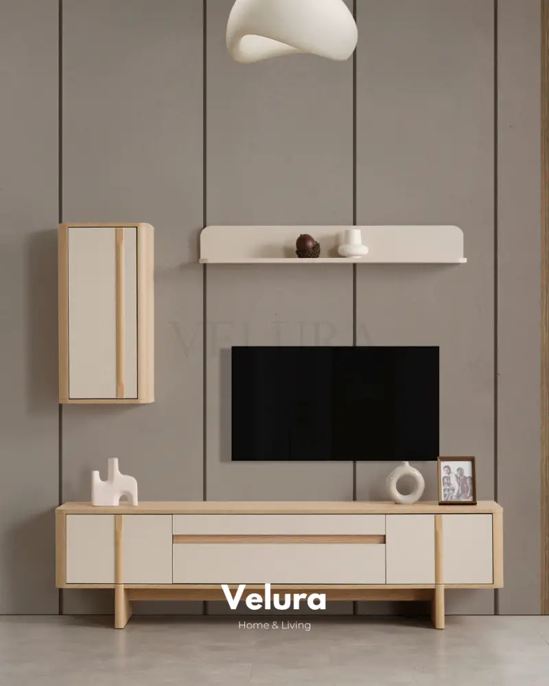 Eylül Tv Ünitesi - Naturel Meşe ve Krem