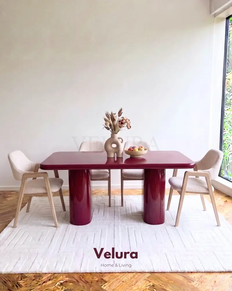 Vel Yemek Masası - Bordo