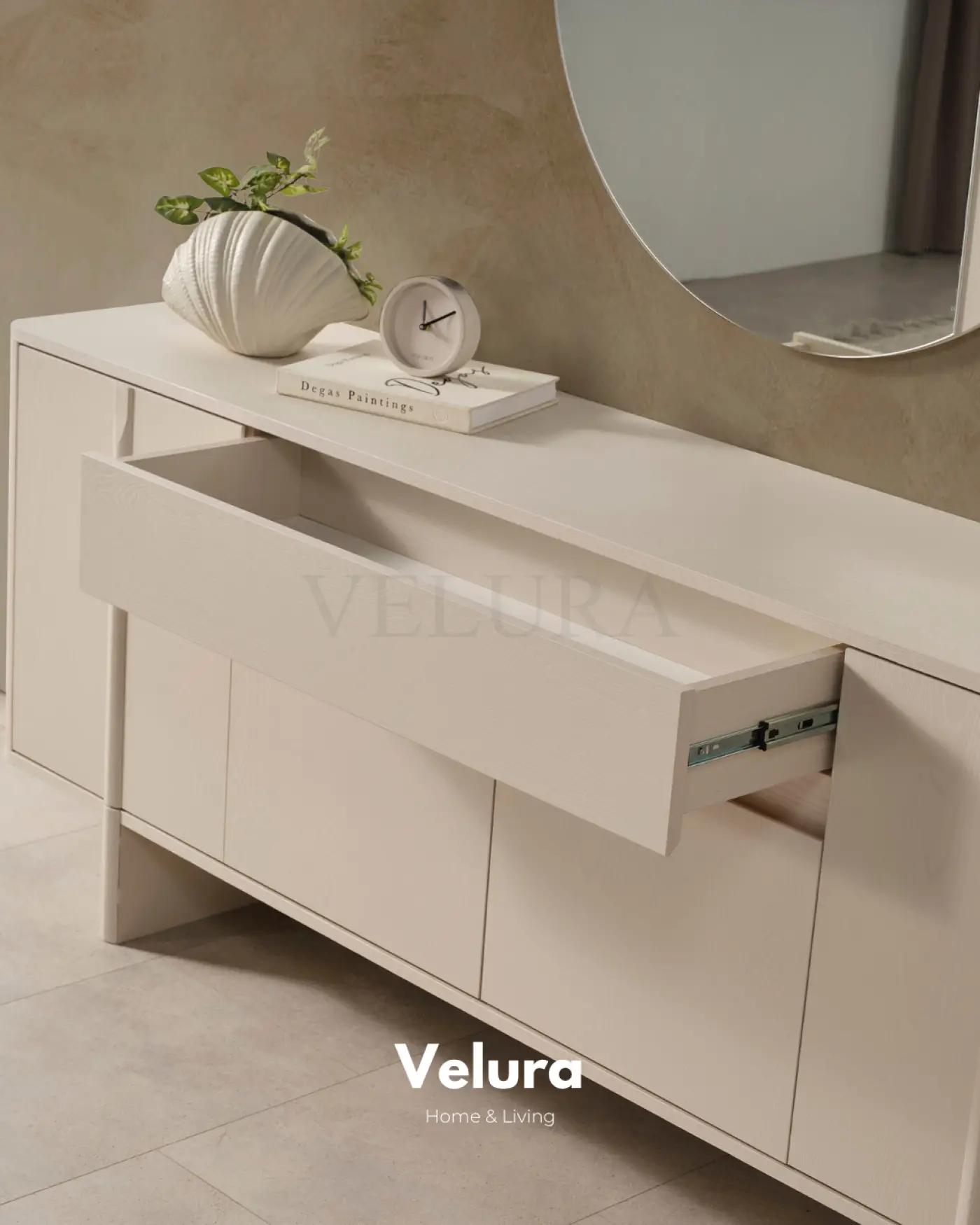 Eylül Konsol Krem modern yemek odası konsolu
