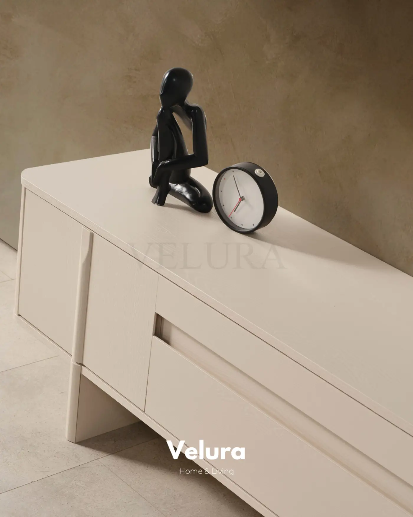Yerden yüksek Eylül Tv Ünitesi Krem salon mobilyası