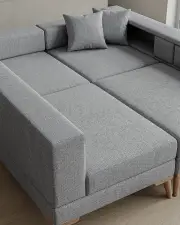 Zeri Puzzle Modüler Köşe Koltuk Takımı - Koyu Gri