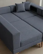 Zeri Lacivert Puzzle Modüler Köşe Koltuk Takımı