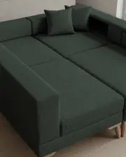 Zeri Koyu Yeşil Puzzle Modüler Köşe Koltuk Takımı