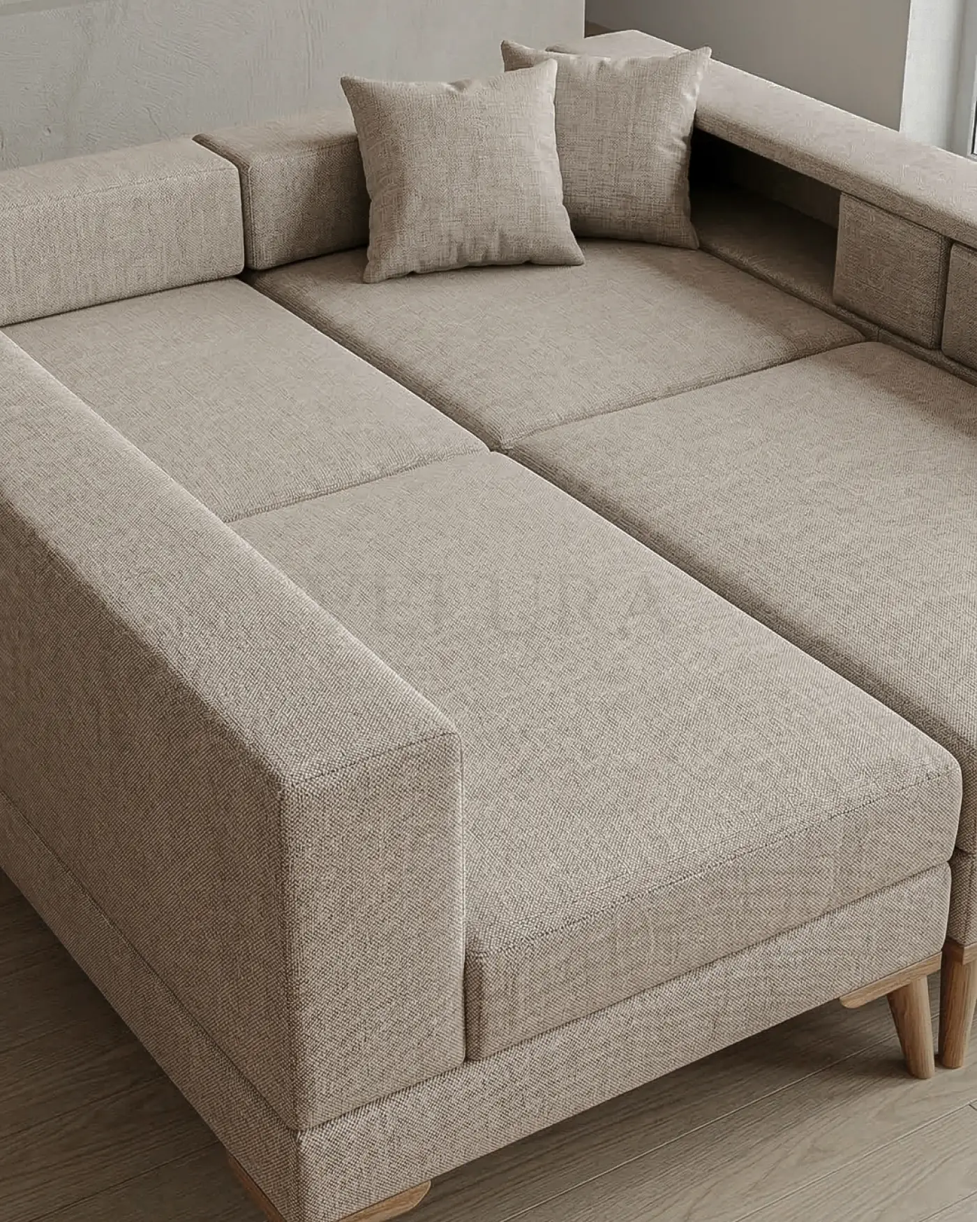 Ahşap Ayaklı Modern Köşe Koltuk Takımı