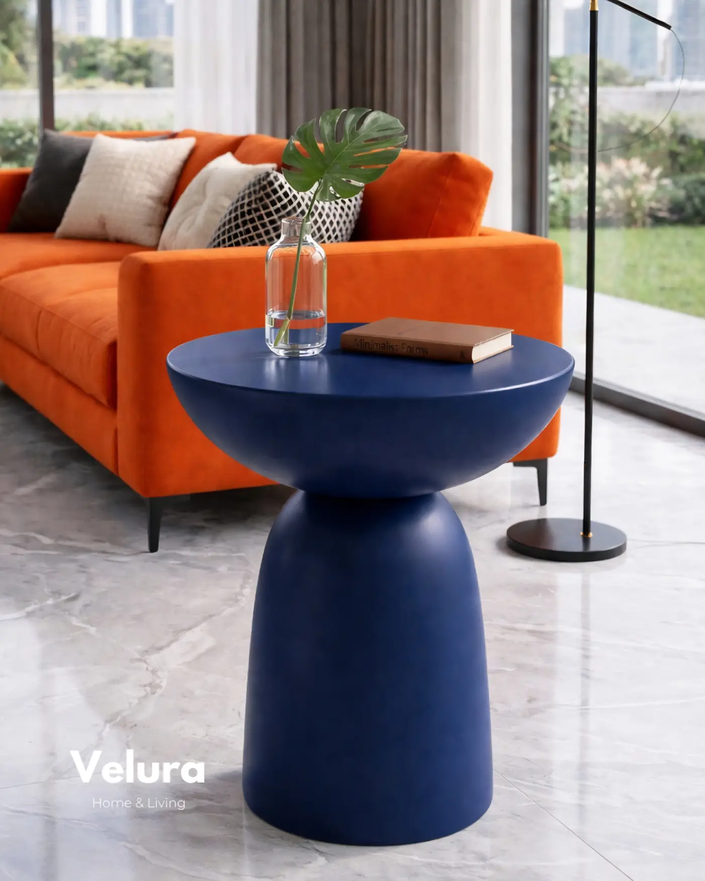 Zonya Yan Sehpa Lacivert modern yan sehpa modeli