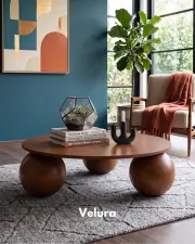 Küre Sehpa Ceviz - Yuvarlak Ceviz Mdf