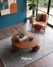 Küre Sehpa Ceviz - Yuvarlak Ceviz Mdf