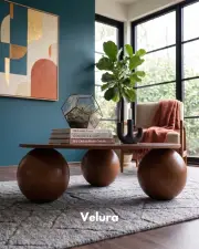 Küre Sehpa Ceviz - Yuvarlak Ceviz Mdf