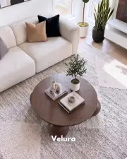 Küre Orta Sehpa - Koyu Ceviz - Yuvarlak Koyu Ceviz Mdf
