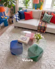 Küre Orta Sehpa - Dopamin Zar - Yuvarlak Şeffaf Cam