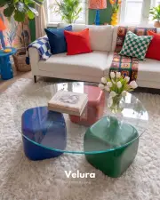 Küre Orta Sehpa - Dopamin Zar - Yuvarlak Şeffaf Cam