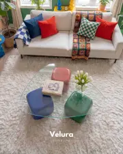 Küre Orta Sehpa - Dopamin Zar - Üçgen - Şeffaf Cam